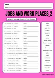 English Worksheet: Jobs and Work Places:2