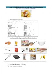 English Worksheet: How to make English fish and chips with beer batter