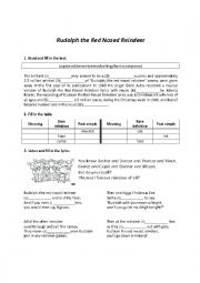 English Worksheet: Rudolph the Red Nosed Reindeer