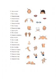 English Worksheet: Body parts matching