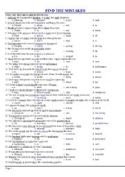 English Worksheet: find mistake and correct