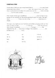 English Worksheet: Christmas story and carols worksheet