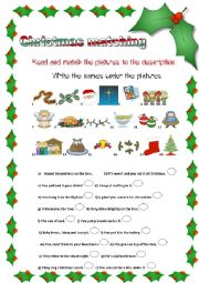 English Worksheet: *** Christmas Matching *** 