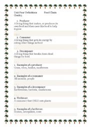 English Worksheet: Food Chain 