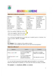 English Worksheet: Describing Personalities