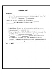 English Worksheet: Present Perfect with ONE DIRECTION