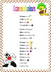 English Worksheet: Colour poem