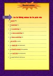 English Worksheet: PASSIVE VOICE