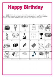 English Worksheet: 7th form Happy Birthday (part 1)