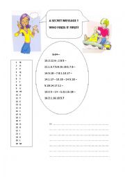 English Worksheet: A Secret Message