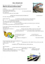 English Worksheet: Taking the train video