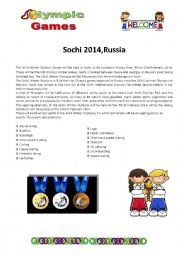 English Worksheet: Sochi Olympic Winter Games 2014