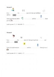 English Worksheet: Who am I?