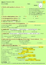 English Worksheet: A superfine test or Quiz for elementary students - Version 