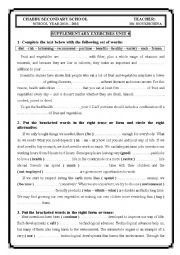 English Worksheet: Life Issues