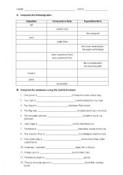 English Worksheet: Comparative and Superlative