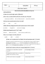 English Worksheet: mid-term test 2 /4th form