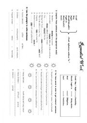 English Worksheet: Remedial work 9th level M3