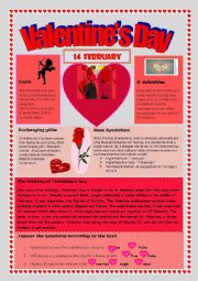 English Worksheet: Valentines Day