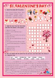 English Worksheet: Valentine vocabulary word quiz