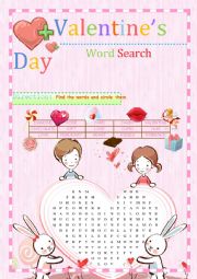English Worksheet: word search
