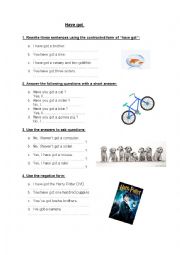 English Worksheet: Have got worksheet