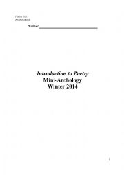 English Worksheet: Poetry Unit 