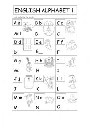 English Worksheet: english alphabet part 1
