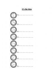 English Worksheet: What time is it?