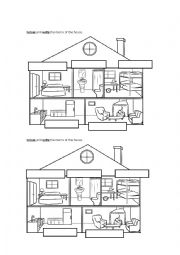 English Worksheet: Rooms of the house