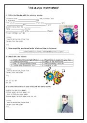 English Worksheet: Song 