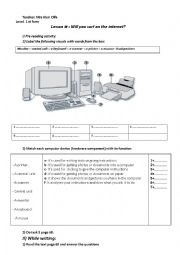 English Worksheet: Lesson 18 : Will you surf on the internet?