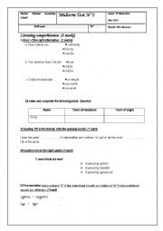 English Worksheet: midtermtest2third form about holidaying