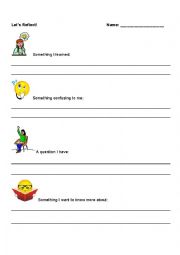 English Worksheet: Lets Reflect