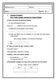 English Worksheet: Listening part of mid term 2 test 7th form