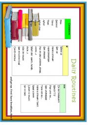 English Worksheet: Daily routines