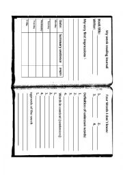 English Worksheet: Reading log record 