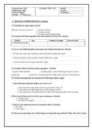 English Worksheet: global test n2 for economics