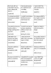English Worksheet: Bleep game vocabulary about work