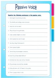 English Worksheet: Passive voice