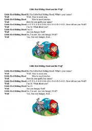 English Worksheet: Little Red Riding Hood and the Wolf - a model dialogue