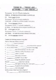 English Worksheet: There is There are 