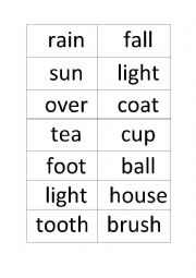 English Worksheet: Compound Words Cards