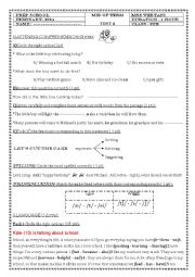 English Worksheet: mid Term test/ exam n2