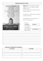 English Worksheet: Bridget Jones New Years Resolutions