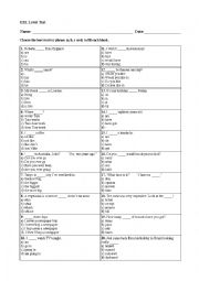 English Worksheet: ESL Placement Test