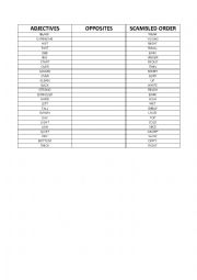 English Worksheet: opposite adjectives