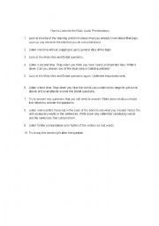 English Worksheet: Listening Process