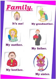 English Worksheet: my family