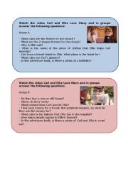 English Worksheet: Carl And Ellie - Video Activity